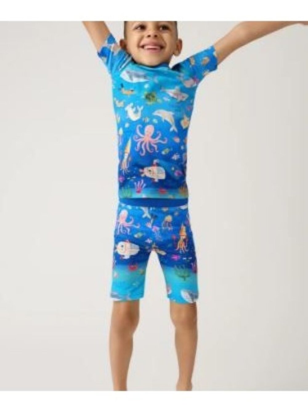 Little Sleepies Underwater Discovery Two Piece Pajama Set Kids Size 9 - 10 Y NWT
